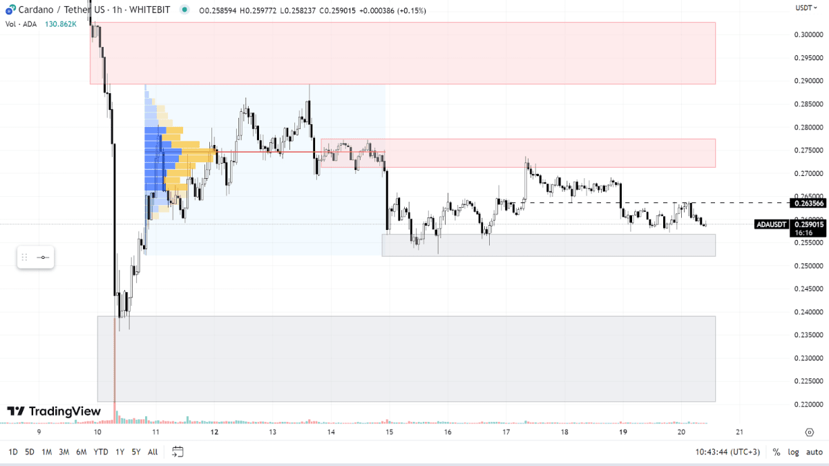 ADA chart on the H1 timeframe