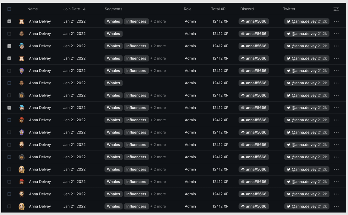 Author interface example