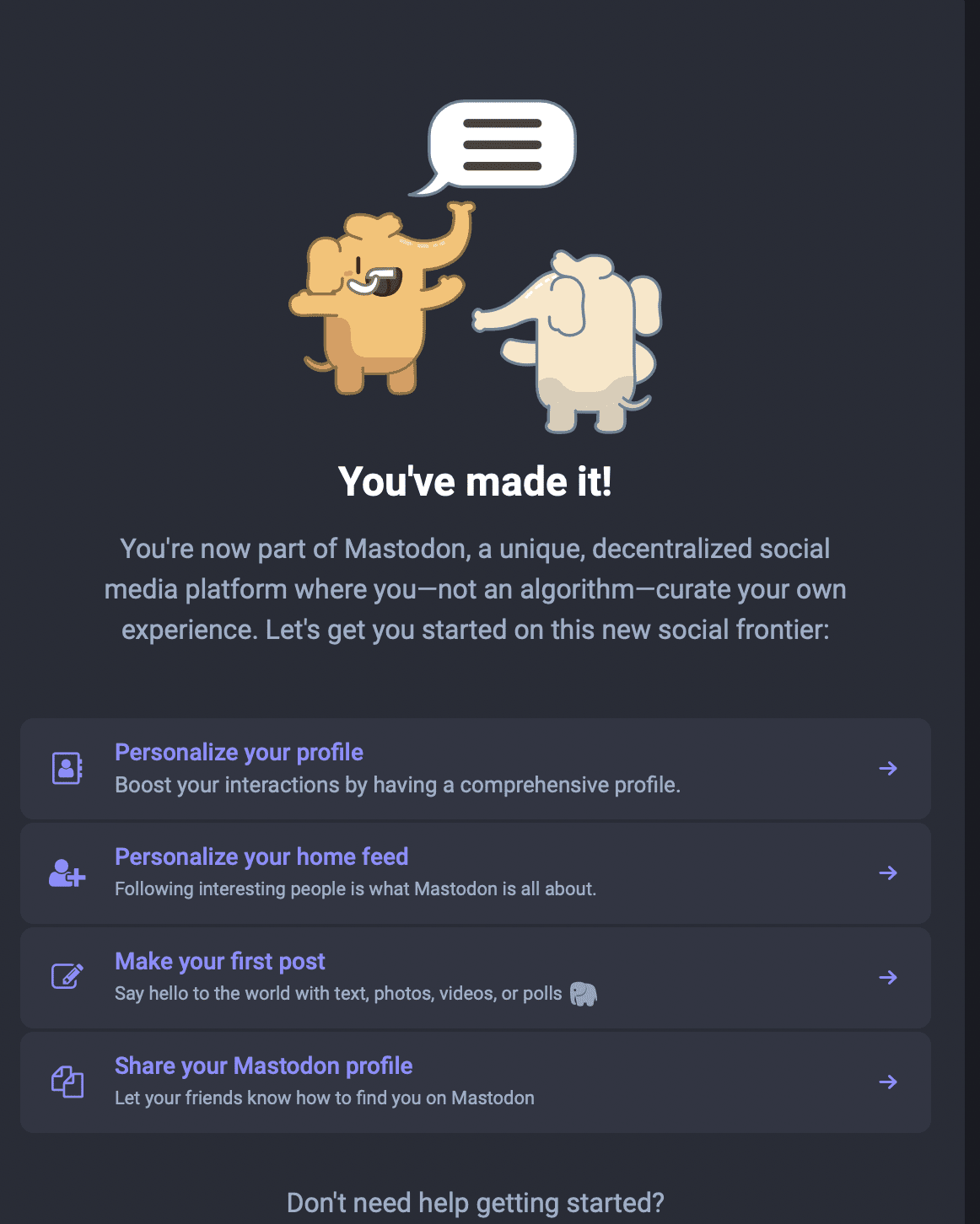 Реєстрація в Mastodon. Джерело: Mastodon