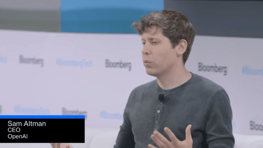 Sam Altman at the Future of AI Summit Source: Bloomberg