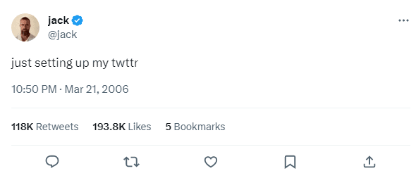 In its early stages, the platform was simply called twttr. Source: X