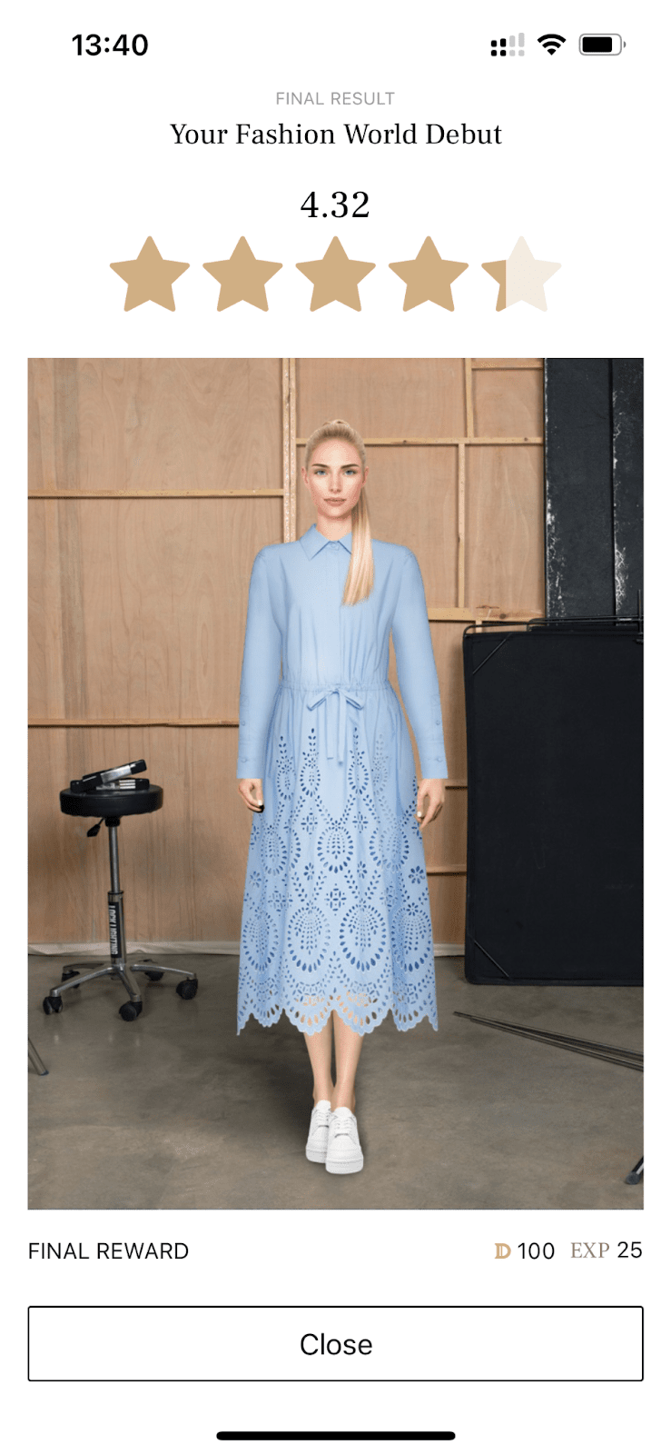 DREST dressing room. Source: DREST app