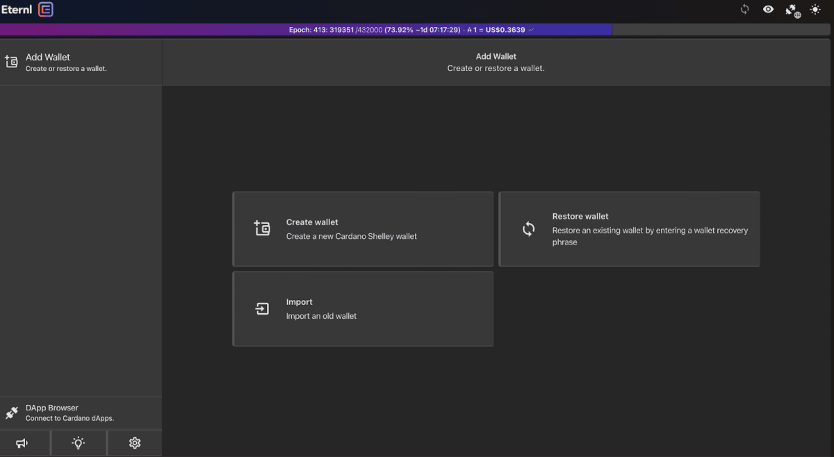 Eternl wallet site. Source: Eternl website