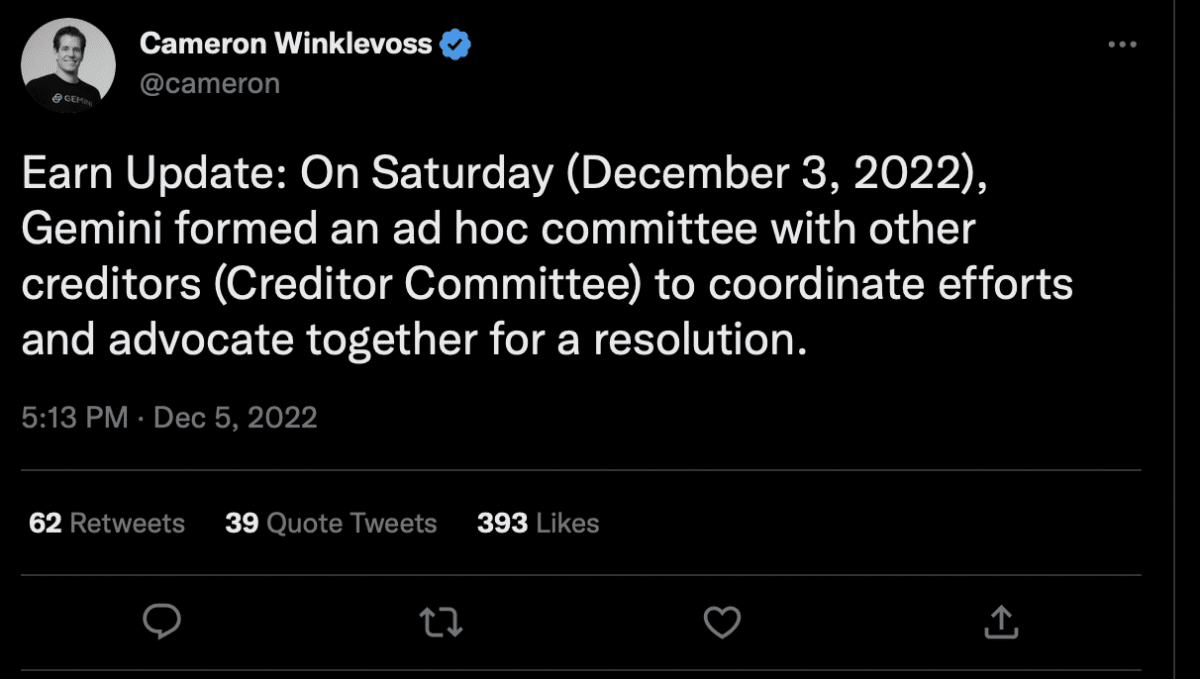 Source: Cameron Winklevoss’s Twitter
