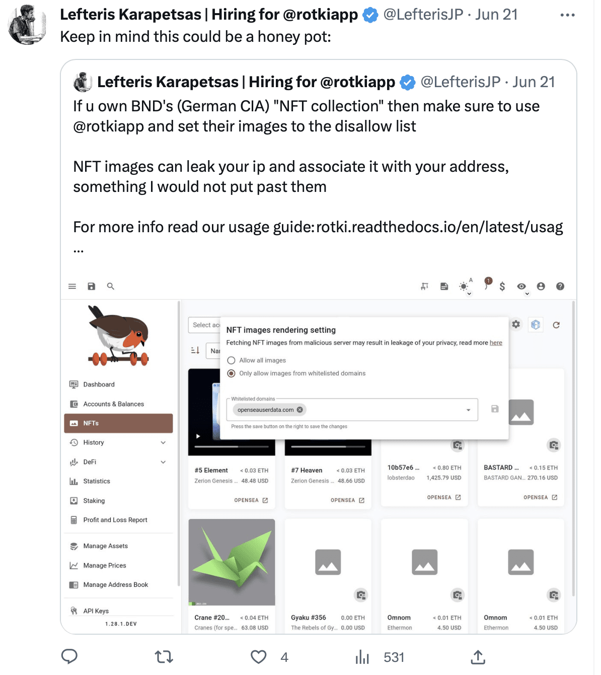 Твит Лефтериса Карапетсаса. Источник: Twitter