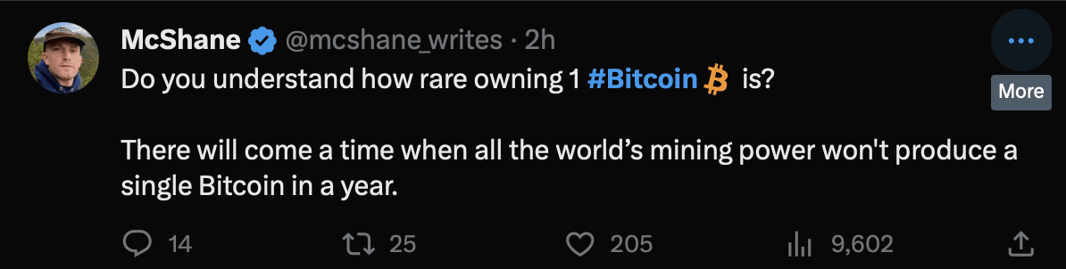 McShane’s tweet. Source: X