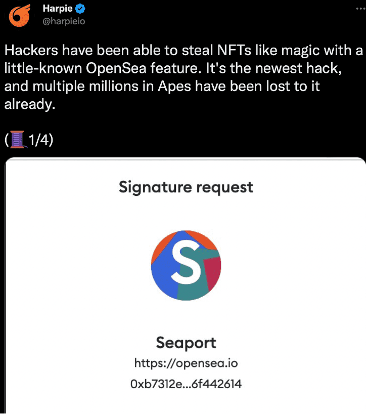 Source: Harpie’s Twitter