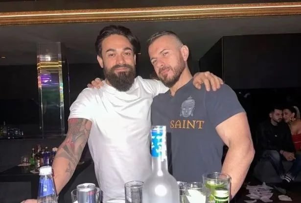 Christian Peev alongside his alleged murderer, Vesco Valchinov (on the left). Source: Mirror
