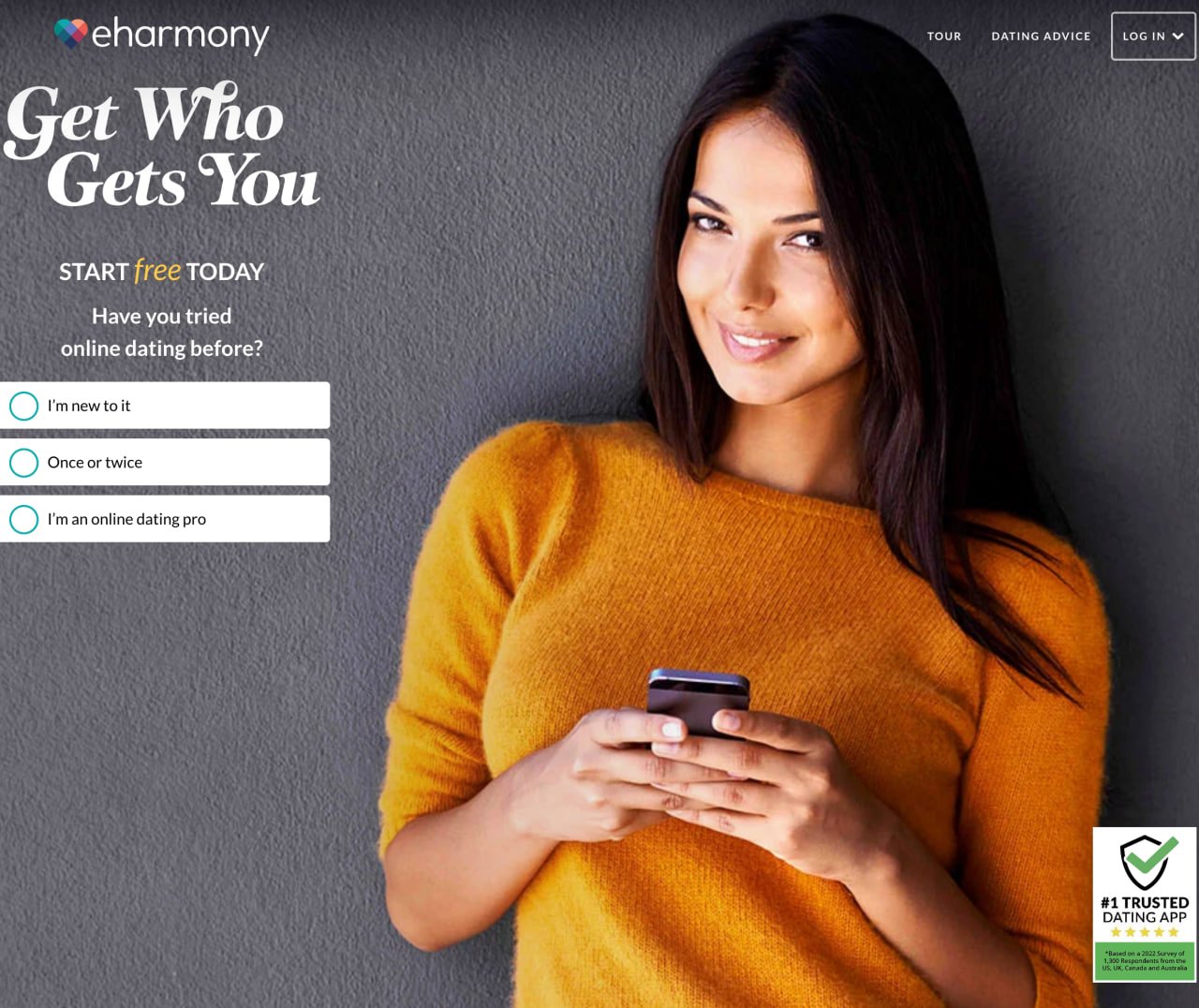 Вже понад 20 років eHarmony допомагає зустрітися самотнім. Джерело: eHarmony