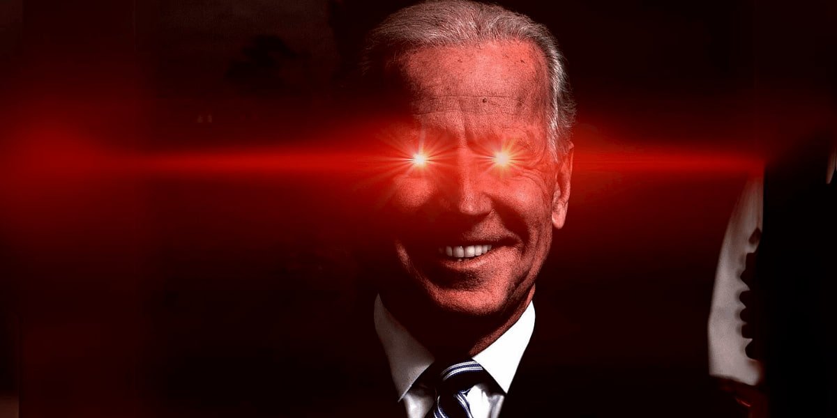 Even Joe Biden has been depicted with laser eyes in support of cryptocurrencies. Source: Х