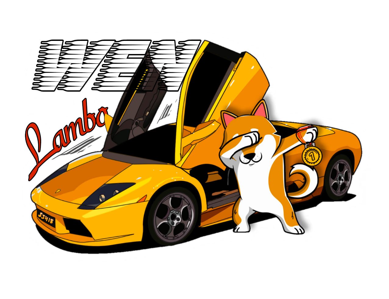 NFT in the form of a "Wen Lambo" sticker Source: OpenSea