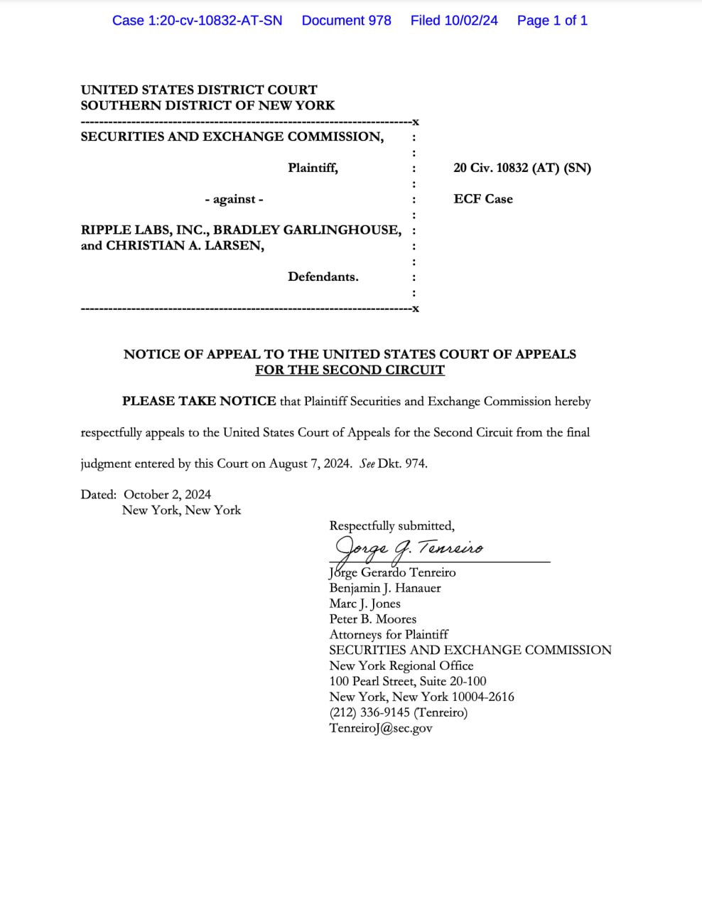 SEC’s Appeal. Source: storage.courtlistener