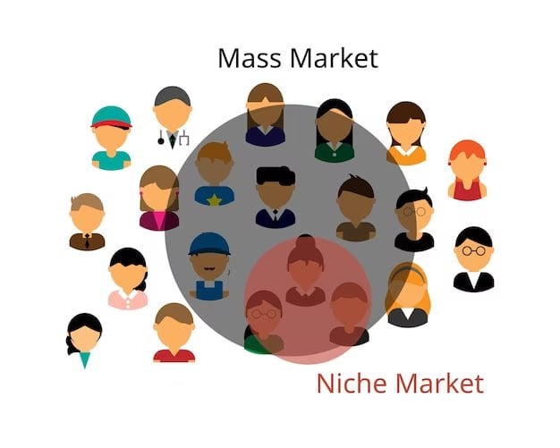 The choice between niche and mass market is not always optimal. Source: Medium