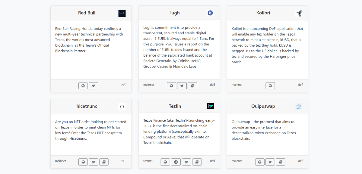 Tezos Ecosystem (tezosprojects.com)