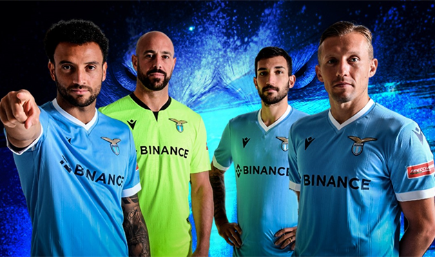 Binance logo on Lazio jerseys