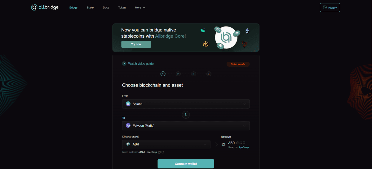 Рабочий терминал кроссчейн-моста AllBridge