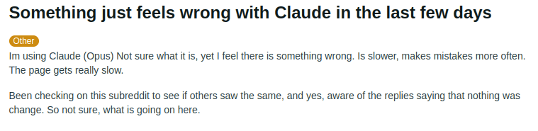 User review on Claude. Source: reddit.com 