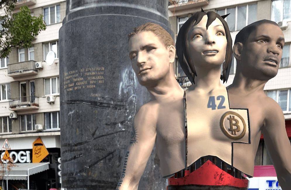 Необычный трехглавый Сатоши Накамото. Фото: SN Republic