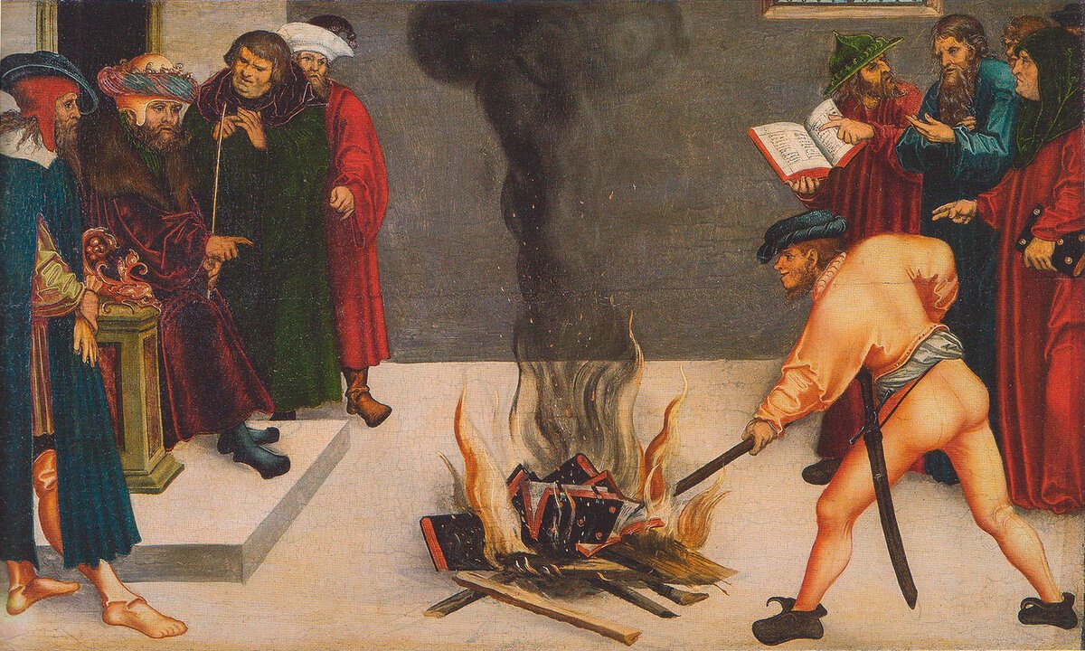Inquisitors burned books. Source: readermagazine