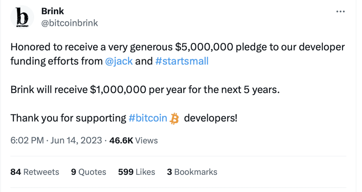Твіт Brink. Джерело: Twitter