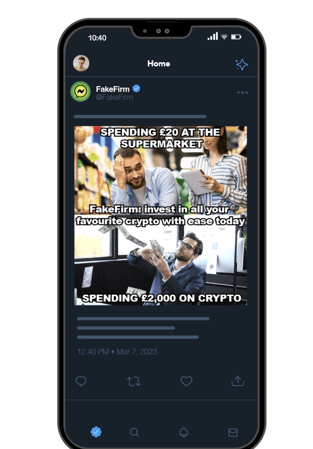 Non-compliant financial ad. Source: Financial promotions on social media report