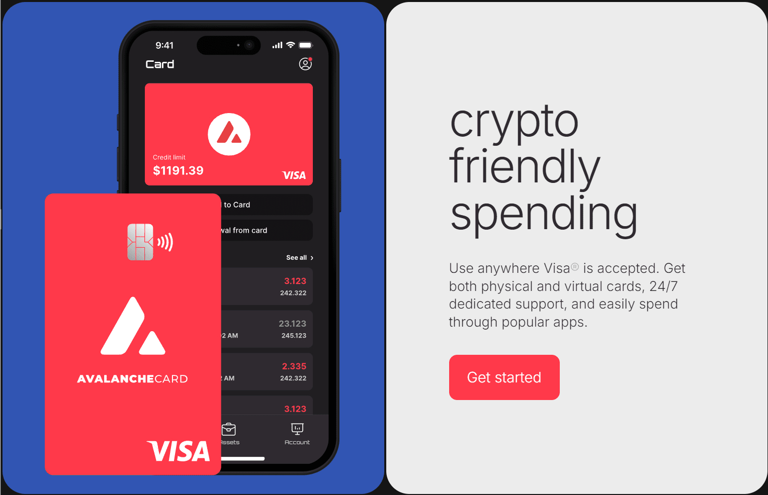 Crypto Spending with the Avalanche Card. Source: avalanchecard.com
