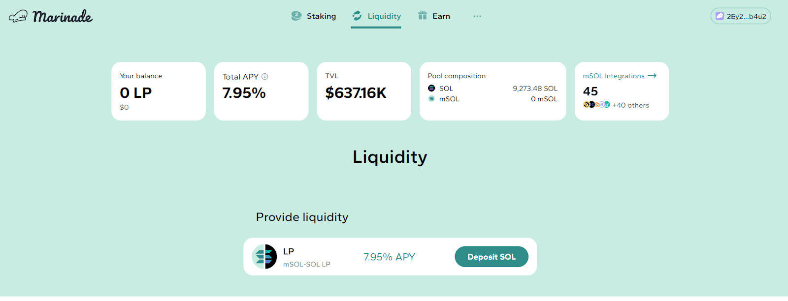 Робочий інтерфейс платформи Marinade. Джерело marinade.finance