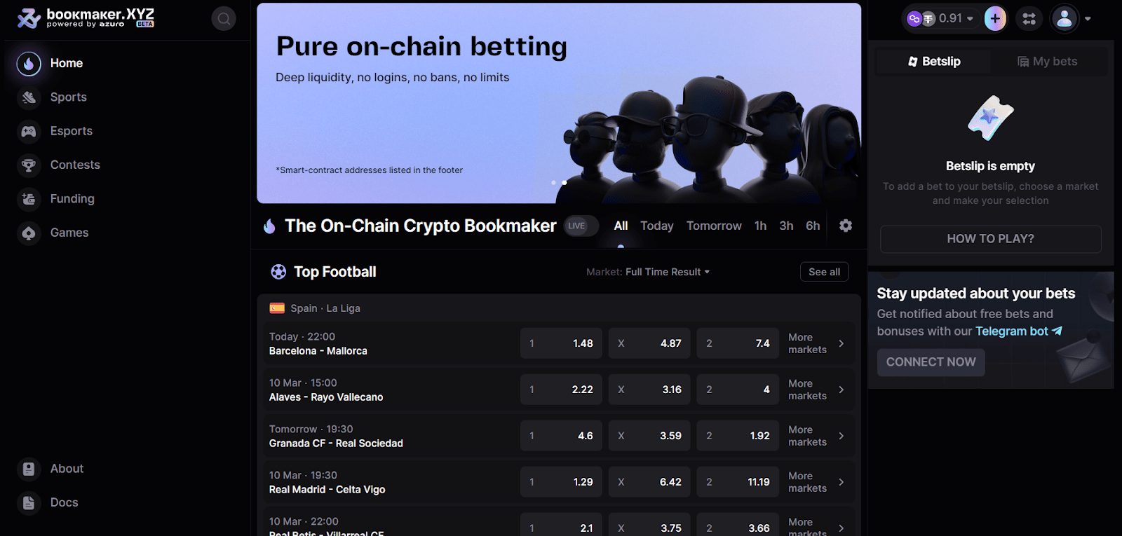 Bookmaker’s Interface. Source: bookmaker.xyz