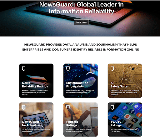 ИИ-инструмент для работы с социальными сетями. Источник: newsguardtech