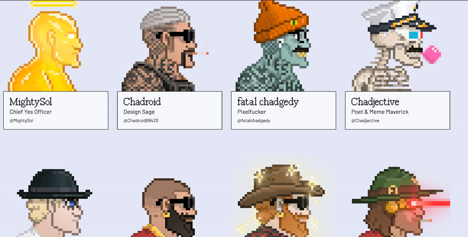Chads are created on the Solana blockchain. Source: chads.wtf