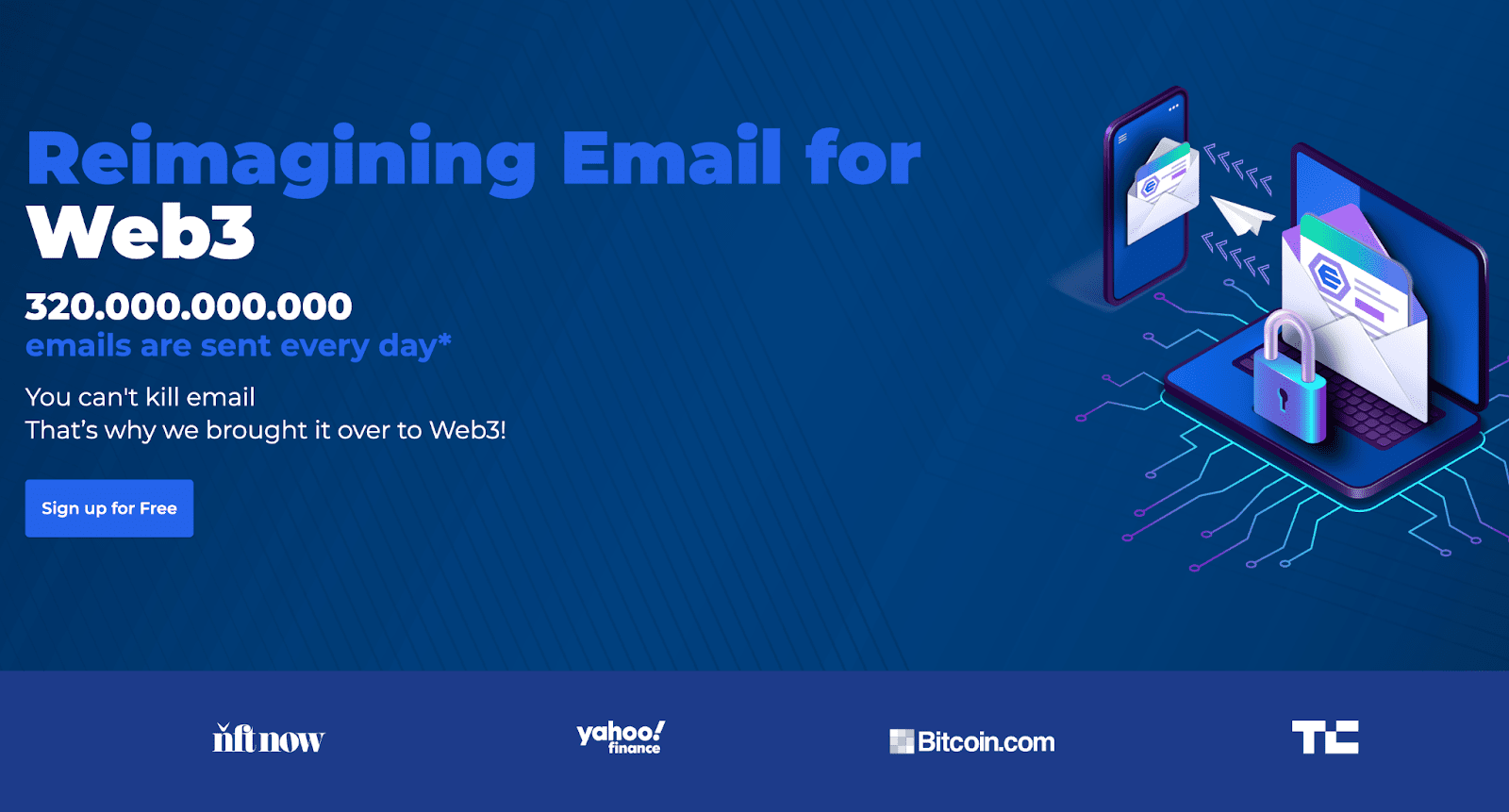 Registration on EtherMail is free. Source: ethermail.io