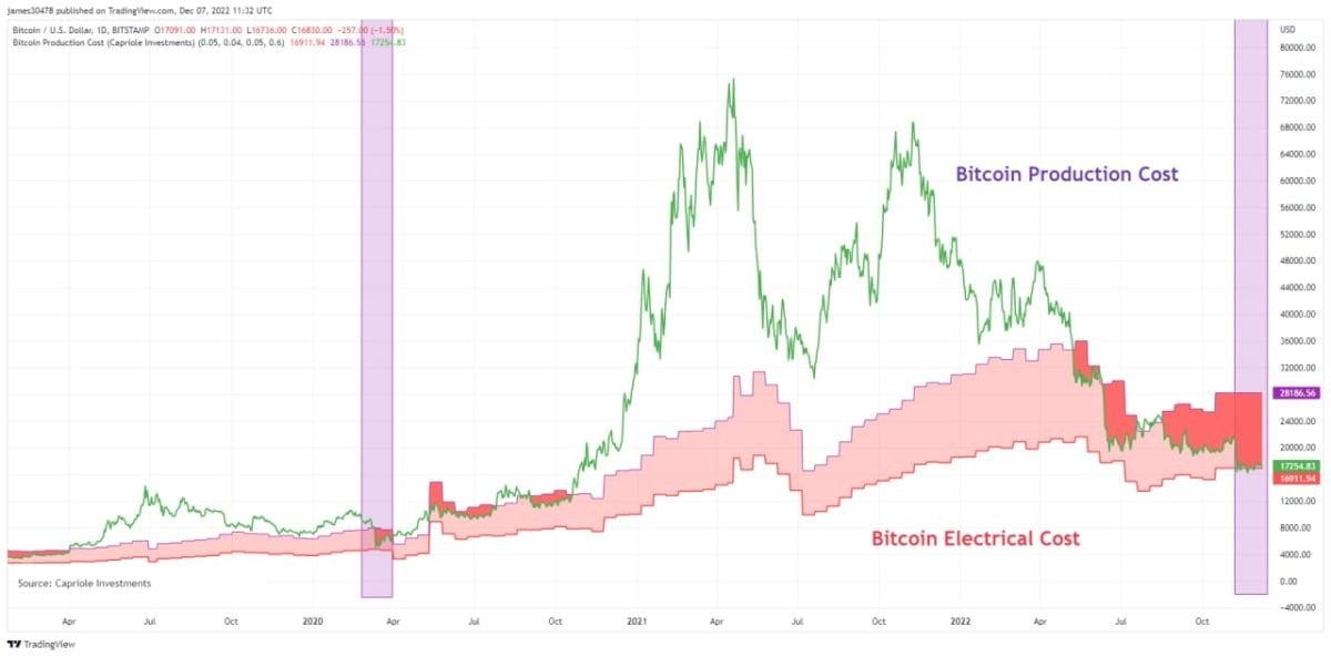 Розрахунок вартості електроенергії в BTC. Джерело: Capriole Investments