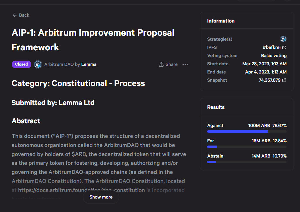 AIP-1 proposal Source: snapshot.org