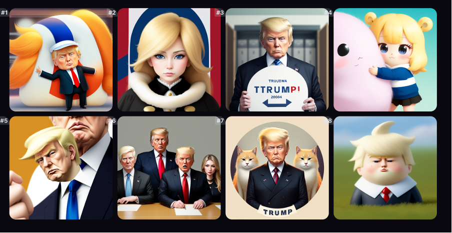 ald Trump’s NFTs. Source: AI-Generated NFTs