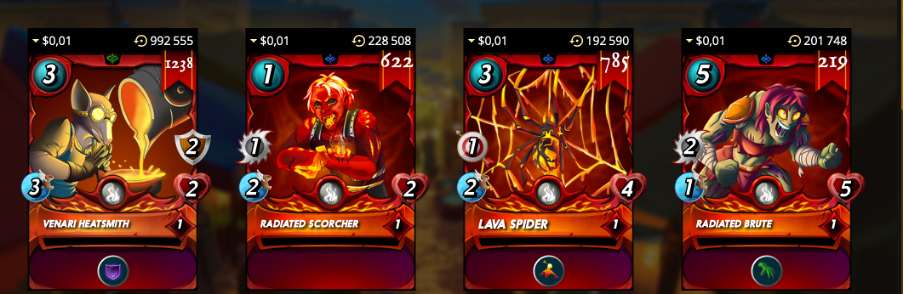 Splinterlands’ cards Source: next.splinterlands.com