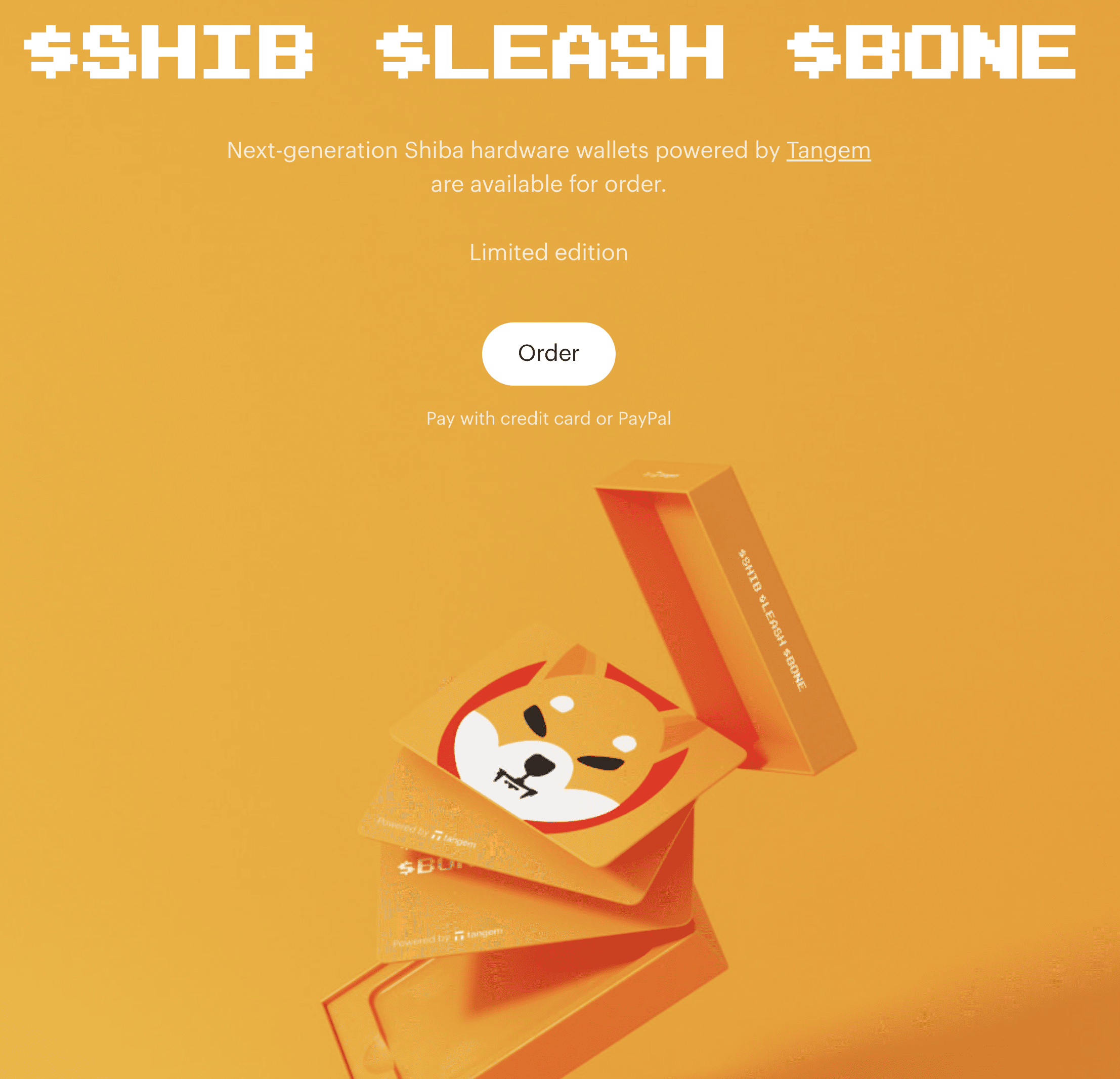 Tangem Wallet featuring Shiba Inu design. Source: shib.tangem