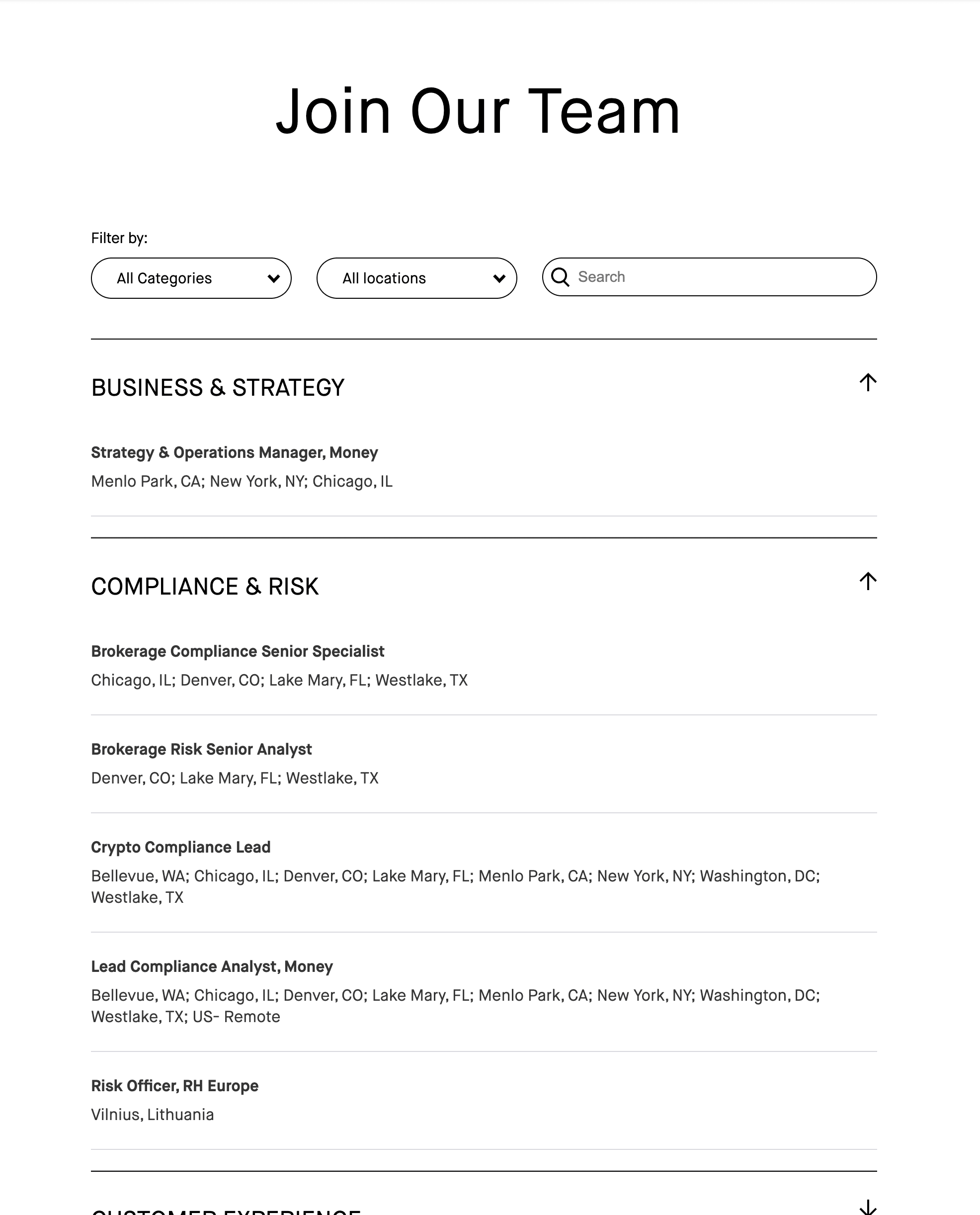 Robinhood Expands Its Crypto Team. Source: careers.robinhood